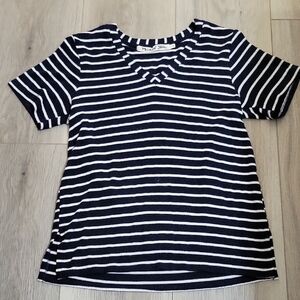 Michael Stars Navy and White Striped Top